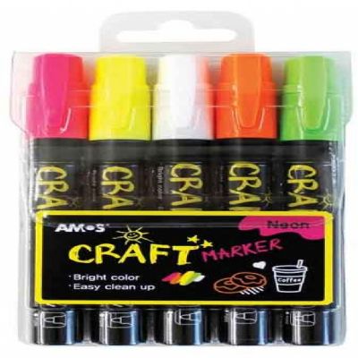 cepte ofis AMOS CAM BOYAMA KALEMİ NEİON 5 RENK MC5POV-N