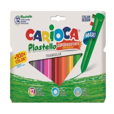 cepte ofis CARIOCA PLASTELLO ÜÇGEN EL KİRLETMEYEN BOYA 12'Lİ