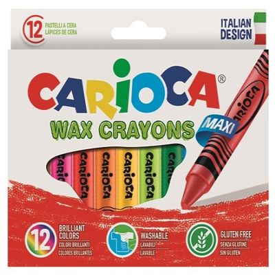 cepte ofis CARIOCA WAX CRAYONS YIKANABİLİR PASTEL BOYA 12'Lİ