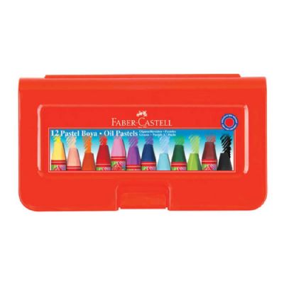 cepte ofis FABER CASTELL  PASTEL BOYA ALTIGEN PLASTİK KUTU 12 RENK 5281125112