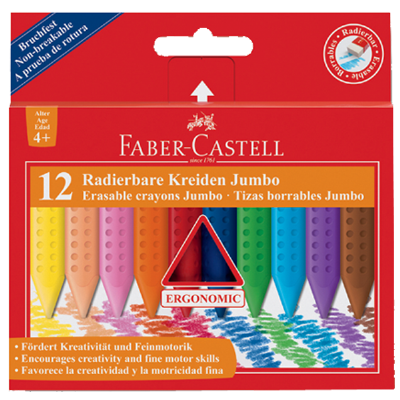 cepte ofis FABER CASTELL GRİP JUMBO MUM BOYA 12 RENK 5281122540