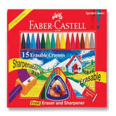 cepte ofis FABER CASTELL SİLİNEBİLİR MUM BOYA 15 RENK 5281122715