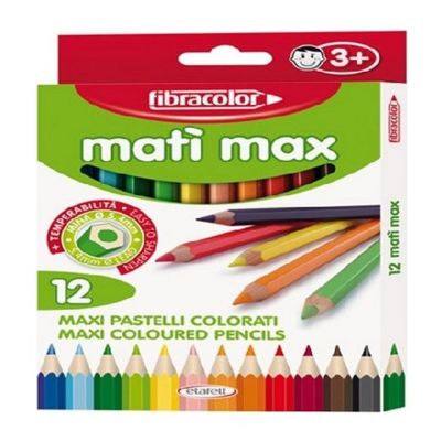 cepte ofis FİBRACOLOR MATİ MAX KALIN 12 RENKL KURU BOYA