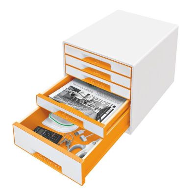 cepte ofis LEITZ WOW EVRAK RAFI 5 ÇEKMECELİ TURUNCU 52141044