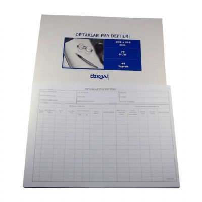 cepte ofis ÖZKAN ORTAKLAR PAY DEFTERİ 40 YP G0540
