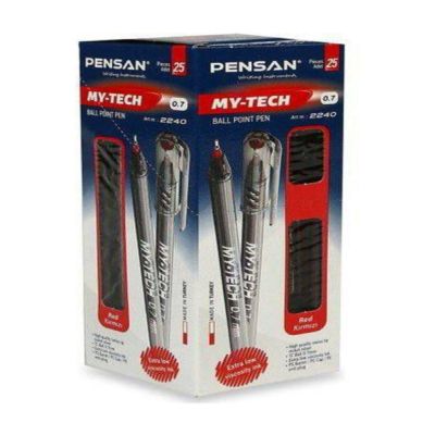cepte ofis PENSAN MY-TECH TÜKENMEZ KALEM 1MM KIRMIZI 25 Lİ