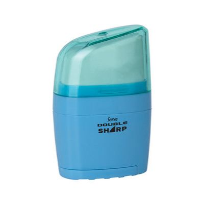 cepte ofis SERVE DOUBLE SHARP SİLGİLİ KALEMTRAŞ P190102 MAVİ