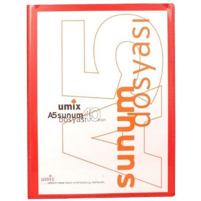 cepte ofis UMİX A5 SUNUM DOSYASI 40'LI U1194P-KIRMIZI