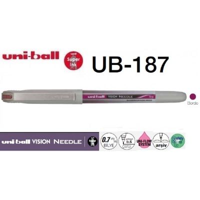 cepte ofis UNIBALL VİSİON NEEDLE 0.7 İĞNE UÇLU KALEM UB-187 BORDO